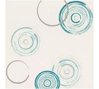 YöL Textured Blue Circle Wallpaper - Extra Washable Stripable Non Woven - 10.05m x 53cm Roll - Contemporary Versatile - Paste The Wall Feature Statement Wall - Living Room Bedroom Kids Room Nursery