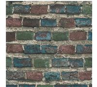 YöL Textured Teal Brick Wall Wallpaper - Contemporary Industrial Versatile - Feature Statement Wall - Extra Washable Vinyl Stripable Easy to Hang - Dining Room Bedroom Living Room