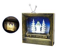 YöL The Snowman Retro TV Music Box Christmas Decoration 8 Songs LED Motion Function