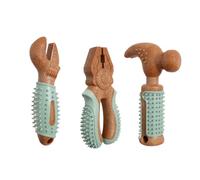 YöL Tool Shaped Pet Chew Toy - Dog Puppy Teething Dental Gum Tooth Health Durable Strong Bamboo Rubber - Hammer Spanner Pliers Random Design - Stimulating Play
