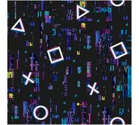 YöL Video Game Glitch Wallpaper - Multicoloured Pink Purple Black Blue - Gaming Streaming Teenager Kids Boys Bedroom Man Cave Feature Wall Geometric Modern