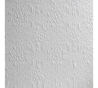 YöL White Embossed Geometric Wallpaper Textured Blown Vinyl Paintable Decorative Relief Pattern Feature Wall Covering for Living Room Bedroom Hallway Customisable Wall Decor