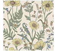 YöL Wild Meadow Natural Cream Wildflower Botanical Wallpaper Floral Leaf Pattern Nature Inspired Feature Wall Covering for Living Room Bedroom Hallway Vintage Botanical Flower Design Decor