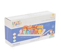 YöL Wooden 2 in 1 Activity Board Toy for Kids - Shape Sorting Stacking Pieces and Magnetic Fishing Game with 6 Fish and Rod - Educational Colour Recognition, Counting and Fine Motor Skills - Ages 3+