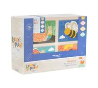 YöL Wooden 4 in 1 Animal Four 4-Piece Puzzle Pack for Toddlers - Snail, Bee, Butterfly and Ladybird - Educational Fine Motor Skills, Shape Recognition Problem Solving - Suitable for Ages 18 Months+