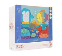 YöL Wooden Chunky Puzzle Board for Toddlers - Sea Life Jigsaw Set Early Learning Toy for Shape Recognition, Fine Motor Skills & Hand Eye Coordination - Safe Wooden Toy for Ages 12 Months+