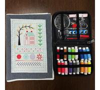 Yoelau The Complete Embroidery Stitch Guide Book with Reusable Linen Samplers - Step-by-Step Tutorials & 106 Patterns for Beginners to Advanced Needlework, DIY Sewing Kit with Tools (Template A)