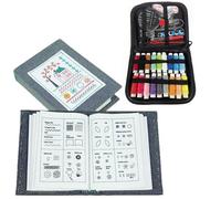 Yoelau The Complete Embroidery Stitch Guide Book with Reusable Linen Samplers - Step-by-Step Tutorials & 106 Patterns for Beginners to Advanced Needlework, DIY Sewing Kit with Tools (Template B)