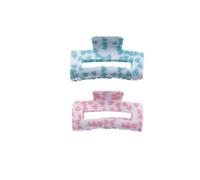 YOEMAYUNER 3.15inch Hair Clips Lovely Hair Claw Clips Rectangle Medium Hair Clamps for Thick Curly Long Hair Valentines Day Gift Hair Accessories for Women Girls (2PC 2Colors B)