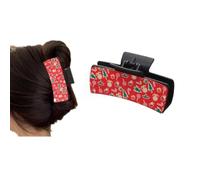 YOEMAYUNER Christmas Hair Claw Clips for Women Xmas Hair Accessories Cute Hair Clips Traditional Hairgrips Matte Leather Hairpins Classic Hair Barrettes for Thick Long Hair(1PC Red)