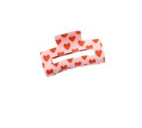 YOEMAYUNER Cute Heart Pattern Hair Clips Flower Pattern Hair Claw Clips Rectangle Medium Hair Clamps for Thick Curly Long Hair Valentines Day Gift Hair Accessories for Women (1PC Stylish Clips H)