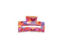 YOEMAYUNER Cute Heart Pattern Hair Clips Flower Pattern Hair Claw Clips Rectangle Medium Hair Clamps for Thick Curly Long Hair Valentines Day Gift Hair Accessories for Women (1PC Stylish Clips F)