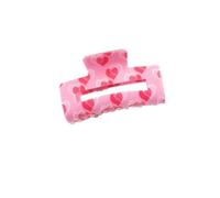 YOEMAYUNER Cute Heart Pattern Hair Clips Flower Pattern Hair Claw Clips Rectangle Medium Hair Clamps for Thick Curly Long Hair Valentines Day Gift Hair Accessories for Women (1PC Stylish Clips G)