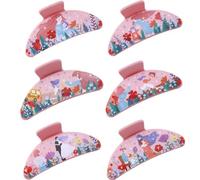 YOEMAYUNER Hair Claw Clips Matte Leather Non Slip Hair Clips Strong Hold Jaw Clips Mothers Day Hair Accessories for Thick Hair Cute Mothers Day Gift (6PCs, Semi Circle, 3.9 inch)