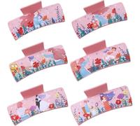 YOEMAYUNER Hair Claw Clips Matte Leather Non Slip Hair Clips Strong Hold Jaw Clips Mothers Day Hair Accessories for Thick Hair Cute Mothers Day Gift (6PCs, Rectangle, 4 inch)