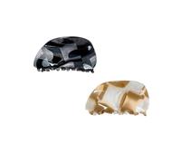 YOEMAYUNER Large Hair Clips for Women & Medium Semicircle Shape Hair Claw Clips for Thick Hair - Hair Styling Accessories Claw Hair Clips for Girls | Brown Black (2 pcs,semi circle,3.15inch)
