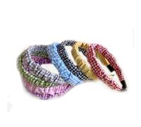 YOEMAYUNER Ruched Headband Colorful Headbands for Women,Trendy Elegant Solid Color Hair Hoop Fashion Hair Accessories, (8PCs Checkered)