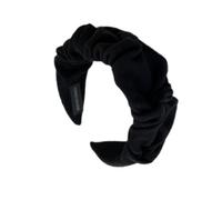 YOEMAYUNER Ruched Headbands Retro Headbands for Women Solid Color Hair Hoop Fashion Hard Headwear Black Hair Accessories, (1PC Black)