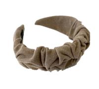 YOEMAYUNER Ruched Headbands Retro Headbands for Women Solid Color Hair Hoop Fashion Hard Headwear Black Hair Accessories, (1PC Khaki)