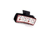 YOEMAYUNER Valentines Day Hair Claw Clips for Women Cute Hair Accessories Strong Hold Hair Clips Traditional Hairgrips Matte Leather Hairpins Classic Hair Barrettes (1PC Heart Pattern B)