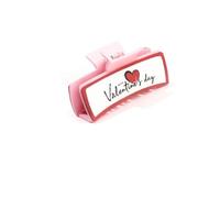 YOEMAYUNER Valentines Day Hair Claw Clips for Women Cute Hair Accessories Strong Hold Hair Clips Traditional Hairgrips Matte Leather Hairpins Classic Hair Barrettes (1PC Themed Pattern A)