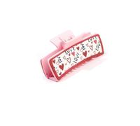 YOEMAYUNER Valentines Day Hair Claw Clips for Women Cute Hair Accessories Strong Hold Hair Clips Traditional Hairgrips Matte Leather Hairpins Classic Hair Barrettes (1PC Heart Pattern A)