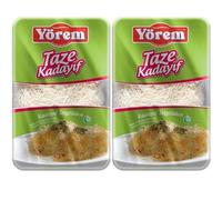 Yörem Kadaifi Pastry Threads Kadayif Original Fresh Kadayif Shredded Fillo Dough Pastry Threads Taze Kadayif for Dubai Chocolate 400 Gr by Pufai Grocery 400 Gram x 2 Packs [ Fresh Guarantee ]