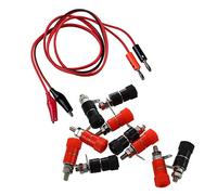 Yoeruers 10 Pcs 3.8Mm Thread 4Mm Banana Plug Socket Binding Post Replacement with Alligator Clip to Banana Plug Probe Cable Test Lead 90Cm 3Ft