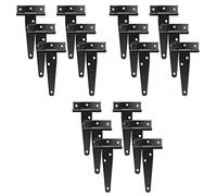 Yoeruers 18 PCS 4 Inch T-Strap Hinges Rustic Gate Strap Hinge Rustproof Gate Door Black Hinges for, Fence and Barn Gates