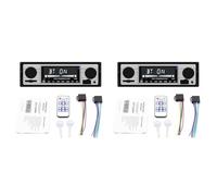 Yoeruers 2X 1 DIN Retro Car Stereo Audio Automotive Bluetooth with USB USB/SD/AUX Card FM MP3 Player PC Type:ISO-5513