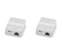 Yoeruers 2X 2 Port Gigabit Network Switch RJ45 Switch Network Splitter Cable Extender 1000mbps Adapter 1 in 2 Out White