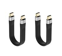 Yoeruers 2X 4K USB-C 3.1 Gen 2 Cable 10G Emark Chip Short Type C USB-C to USB-C Video Sync Charger Cable PD 60W 4K Video