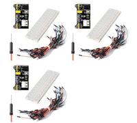 Yoeruers 3X 3.3V/5V MB102 Breadboard Power Module+Solderless 830Points Bread Board +65 Jumper Wires