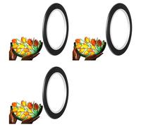 Yoeruers 3X Black PET Stained Glass Lead Lines Stained Glass Leading Strips 3mm 216ft for Glass Painting SurfacesGallery Window