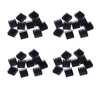Yoeruers 40 Pcs Black Aluminum Cooler Radiator Heat Sink Heatsink 20mm x 20mm x 10mm