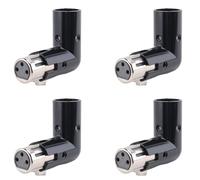 Yoeruers 4Pcs Rotatable XLR Angle Adapter Dual Male and Female L-Shaped Connector Metal Adapter with 4 Adjustable Angle Positions