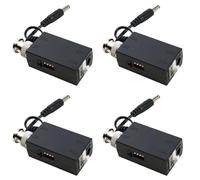 Yoeruers 4X DC12V 1CH Active UTP Video Transmitter Balun BNC Video Balun for CCTV Camera DVR System