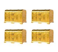 Yoeruers 4X Pirate Treasure Chest Decorative Treasure Chest Keepsake Jewelry Box Plastic Toy Large Size Electroplating Gold