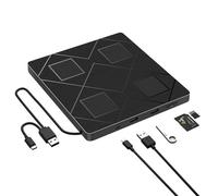 Yoeruers Extemal CD/DVD Drive 5-In-1 External for Laptop,Portable Rw Burner Featuring SD/TF Card Reader& DVD-ROM Rewritable Player