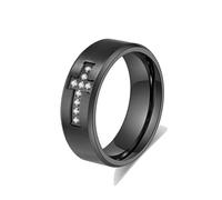 YOESDIE Gold Silver Black Cross Stainless Steel Rings for Men Women | 8MM Wedding Band in Comfort Fit Matte Beveled Polished Edge for Men Women Size 7-13, Stainless Steel, No Gemstone