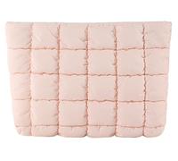 Yoeuxet Quilted Makeup Bags Cosmetic Toiletry Organizer Bags Solid Puffer Clutch Cute Pouch for Women, Pink