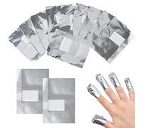 Yoezuo 100 Nail Remover Wraps with Pad - Nail Foil Aluminium Wraps for Gel Nails