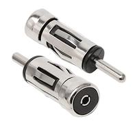 Yoezuo 2-Pack Car Aerial Antenna Adapter Connector ISO Socket to DIN Plug Radio Stereos Adapter Plug for Car Audio (Silver)