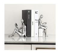 Yofab Porcelain Bookends, Office Desk Decorations, Home Decor Bookends for Heavy Books, Gold Silver