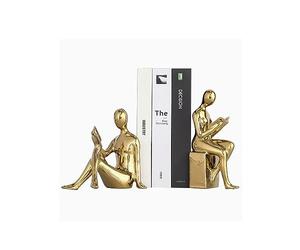 Yofab Porcelain & Ceramic Bookends, Gold, 2-Piece, Modern & Romantic Design