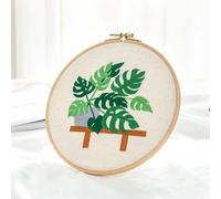 Yofab Punch Needle Kit for Beginners 1Sets with Patterns Full Range of Cross Stitch Supplies Kids Hoop Cloth Tools DIY Crafts for Adults(Monstera)