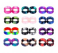 YOFANST 24pcs-100pcs Colorful Silicone Ear Gauges Double Flared Ear Tunnels Set Stretchers Expander Ear Piercing Jewelry, 22 mm, Silicone