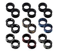 YOFANST 9 Pairs Double Flared Silicone Tunnels Silicone Hollow Ear Gauges Flexible Lightweight Ear Plugs Stretchers Expander for Women Men, 9/16" (14mm), Silicone, no gemstone