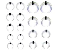 YOFANST 9Pairs Acrylic Crescent Horseshoes Taper Set Pincher Septum Rings Spiral Stretching Kit Gauges Nose Ear Gauge 14G 12G 10G 8G 6G 4G 2G 0G 00G, Acrylic, no gemstone