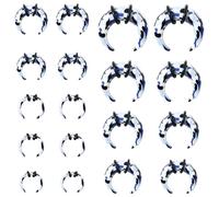 YOFANST 9Pairs Acrylic Crescent Horseshoes Taper Set Pincher Septum Rings Spiral Stretching Kit Gauges Nose Ear Gauge 14G 12G 10G 8G 6G 4G 2G 0G 00G, Acrylic, no gemstone